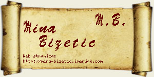 Mina Bizetić vizit kartica